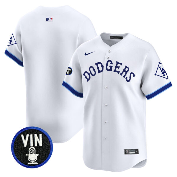 Men's Dodgers Tribute Vin Scully Patch Vapor Premier Limited Jersey - All Stitched - Image 27