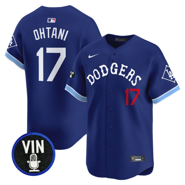 Men's Dodgers Tribute Vin Scully Patch Vapor Premier Limited Jersey - All Stitched - Image 10