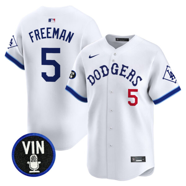 Men's Dodgers Tribute Vin Scully Patch Vapor Premier Limited Jersey - All Stitched - Image 20