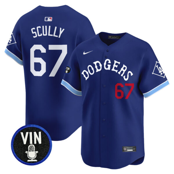 Men's Dodgers Tribute Vin Scully Patch Vapor Premier Limited Jersey - All Stitched - Image 14