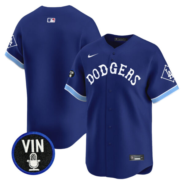 Men's Dodgers Tribute Vin Scully Patch Vapor Premier Limited Jersey - All Stitched - Image 18