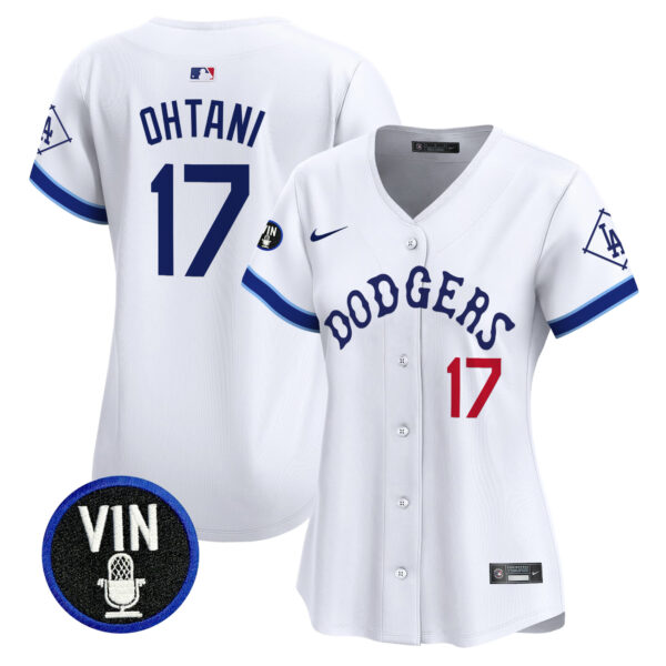 Women's Dodgers Tribute Vin Scully Patch Vapor Premier Limited Jersey - All Stitched - Image 19