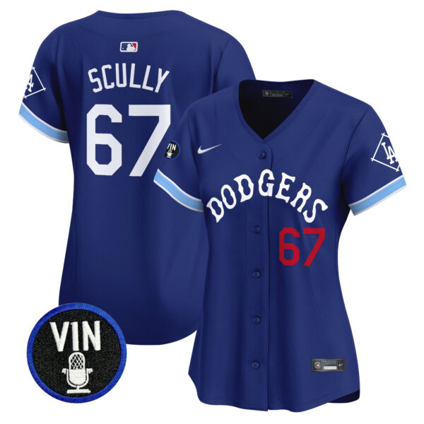 Women's Dodgers Tribute Vin Scully Patch Vapor Premier Limited Jersey - All Stitched - Image 14