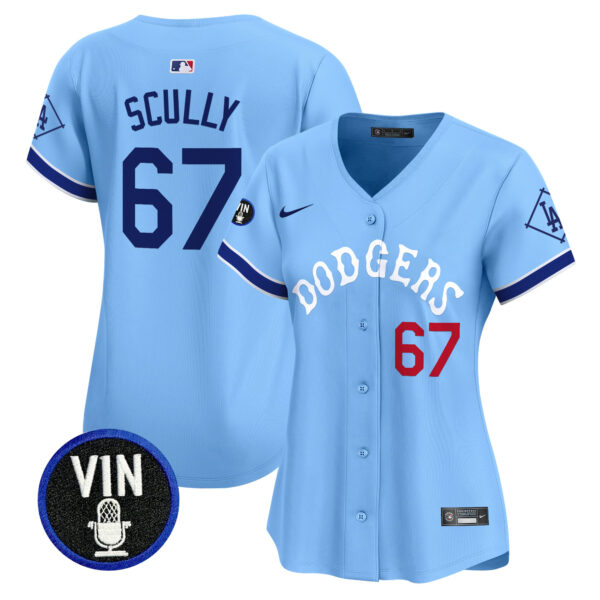 Women's Dodgers Tribute Vin Scully Patch Vapor Premier Limited Jersey - All Stitched - Image 5