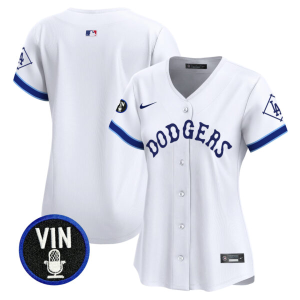 Women's Dodgers Tribute Vin Scully Patch Vapor Premier Limited Jersey - All Stitched - Image 27