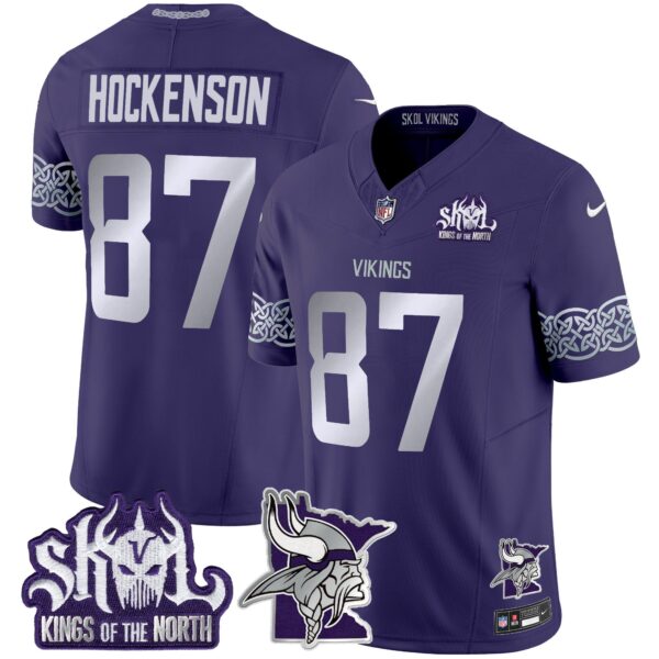 Men's Minnesota Vikings 2024 Winter Warrior Skol Patch Vapor Limited Jersey V2 - All Stitched - Image 17