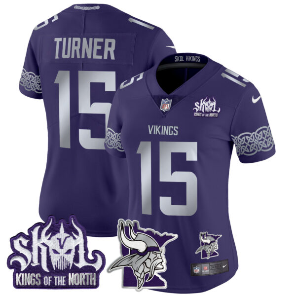 Women's Minnesota Vikings 2024 Winter Warrior Skol Patch Vapor Limited Jersey V2 - All Stitched - Image 13