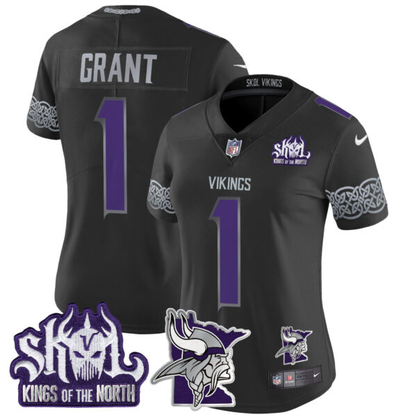Women's Minnesota Vikings 2024 Winter Warrior Skol Patch Vapor Limited Jersey V2 - All Stitched - Image 24