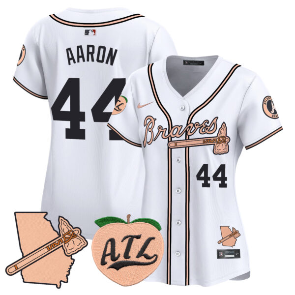 Women's Atlanta Braves Peach Vapor Premier Limited Jersey - All Stitched - Image 31