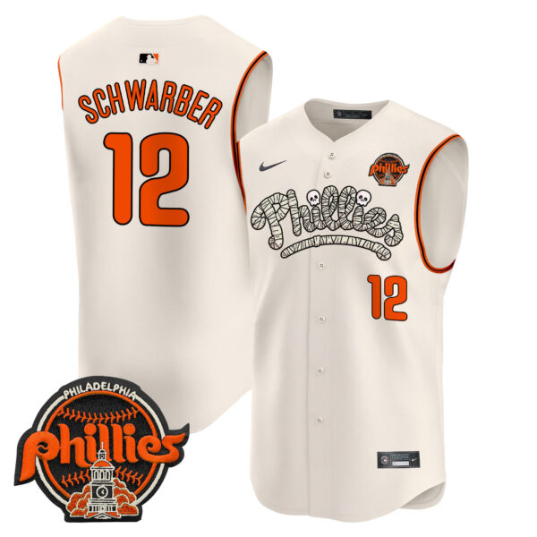Men's Phillies Halloween Vapor Premier Sleeveless Jersey - All Stitched - Image 7