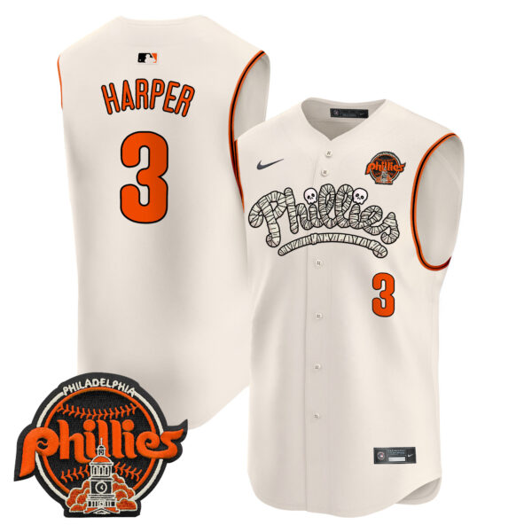 Men's Phillies Halloween Vapor Premier Sleeveless Jersey - All Stitched