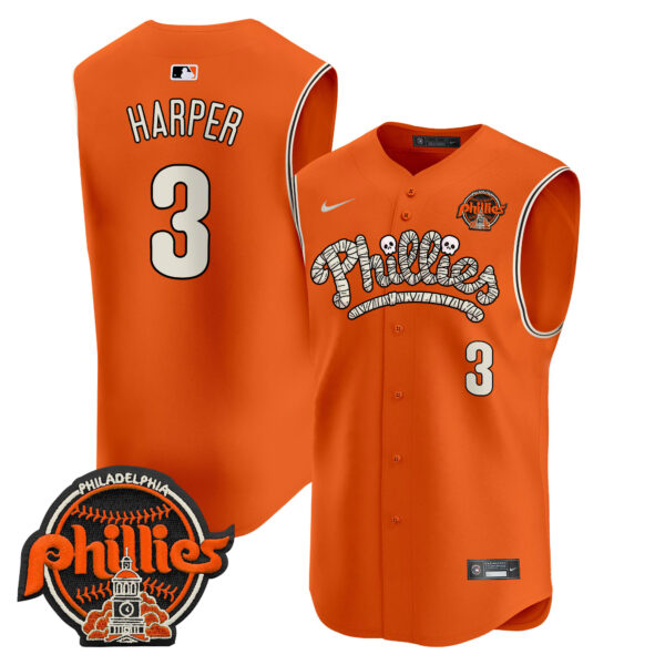 Men's Phillies Halloween Vapor Premier Sleeveless Jersey - All Stitched - Image 10