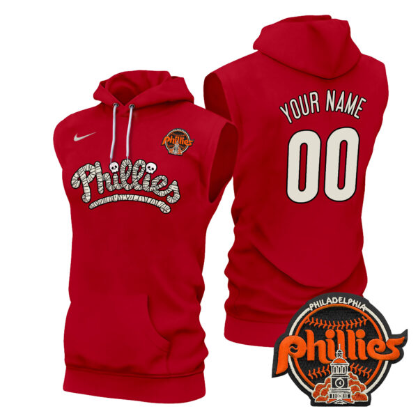 Phillies Halloween Custom Sleeveless Hoodie - All Stitched - Image 5