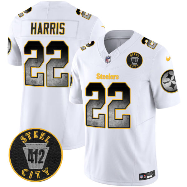 Men's Steelers Arch Smoke 412 Patch Vapor Limited Jersey - All Stitched - Image 22