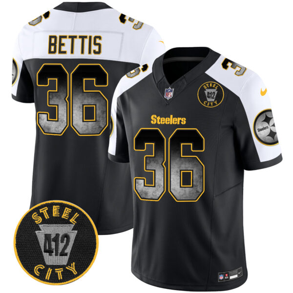 Men's Steelers Arch Smoke 412 Patch Vapor Limited Jersey - All Stitched - Image 16
