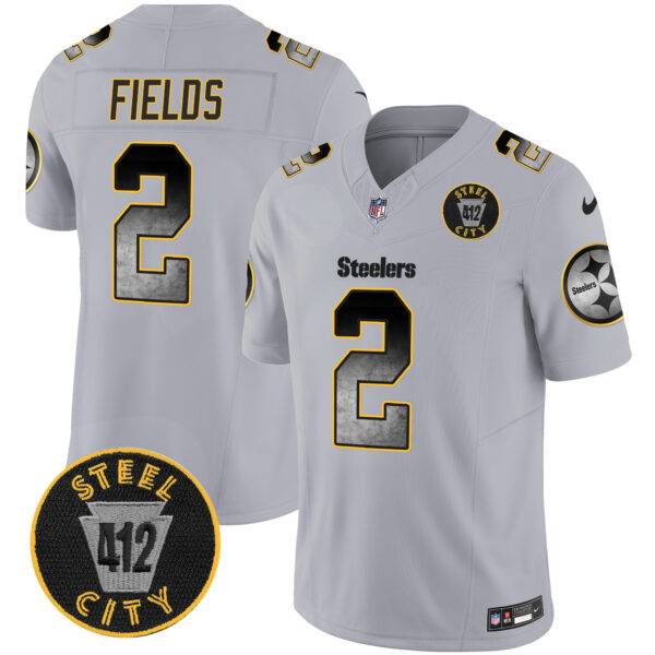 Men's Steelers Arch Smoke 412 Patch Vapor Limited Jersey - All Stitched - Image 26