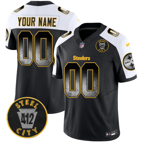 Steelers Arch Smoke 412 Patch Vapor Limited Custom Jersey - All Stitched - Image 2