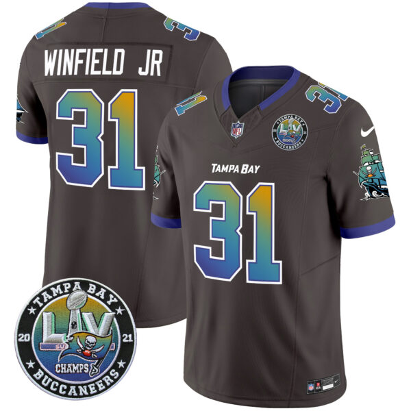 Men's Buccaneers "Tampa City" Super Bowl LIV Patch Vapor Limited Jersey - All Stitched - Image 27