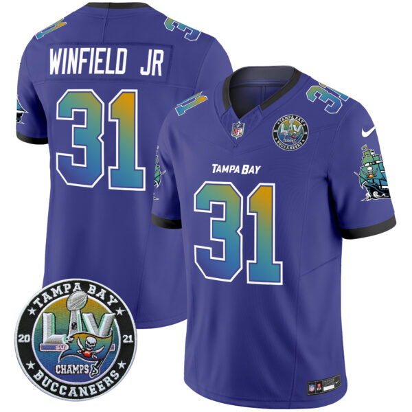 Men's Buccaneers "Tampa City" Super Bowl LIV Patch Vapor Limited Jersey - All Stitched - Image 34