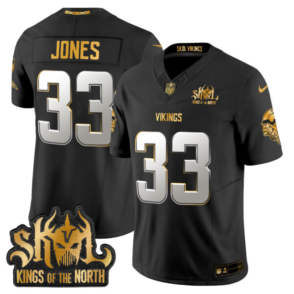 Men's Minnesota Vikings 2024 Winter Warrior Skol Patch Gold Vapor Limited Jersey - All Stitched - Image 32