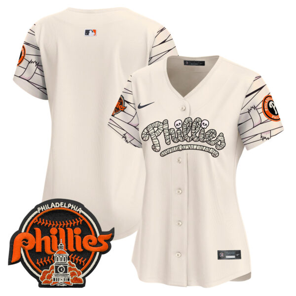 Women's Phillies Halloween Vapor Premier Limited Jersey V2 - All Stitched - Image 9