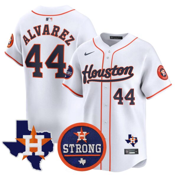 Men's Astros "Houston Strong" Patch Vapor Premier Limited Jersey - All Stitched - Image 28