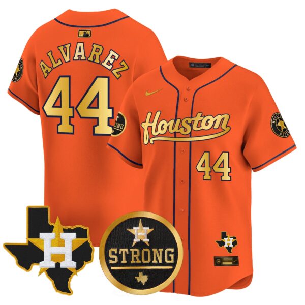 Men's Astros "Houston Strong" Patch Vapor Premier Limited Jersey - All Stitched - Image 19