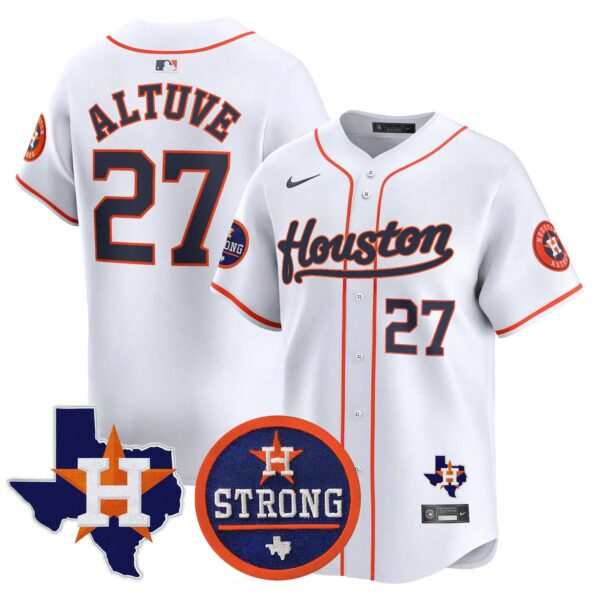 Men's Astros "Houston Strong" Patch Vapor Premier Limited Jersey - All Stitched - Image 29