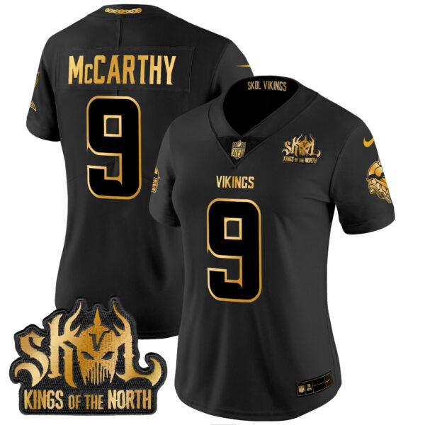 Women's Minnesota Vikings 2024 Winter Warrior Skol Patch Gold Vapor Limited Jersey - All Stitched - Image 21