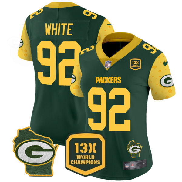 Women's Packers Cheese Vapor Limited Jersey – All Stitched - Image 7
