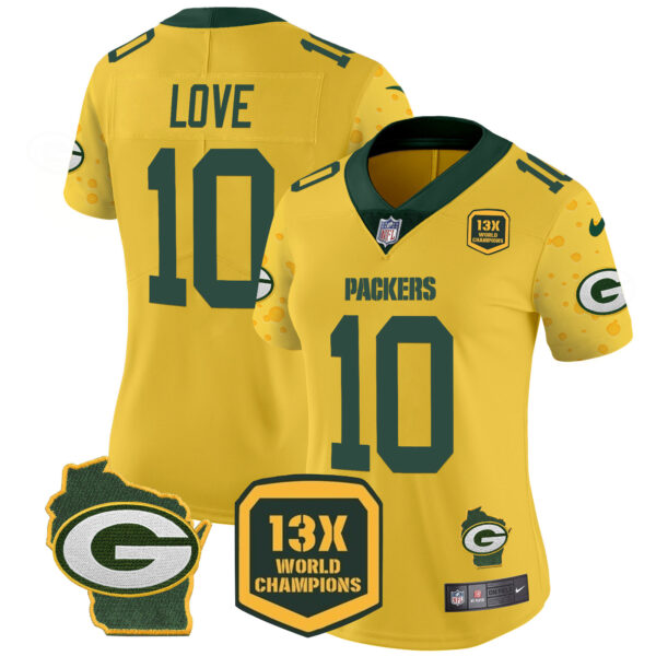 Women's Packers Cheese Vapor Limited Jersey – All Stitched - Image 22