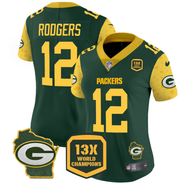 Women's Packers Cheese Vapor Limited Jersey – All Stitched - Image 5