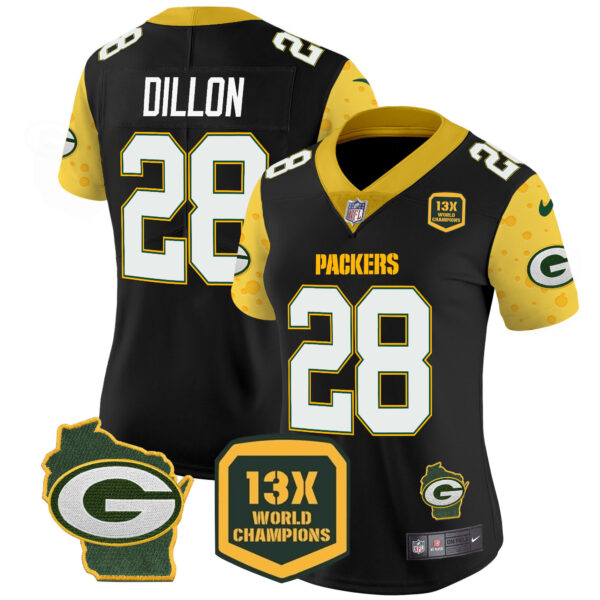 Women's Packers Cheese Vapor Limited Jersey – All Stitched - Image 17