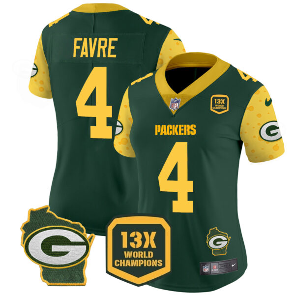 Women's Packers Cheese Vapor Limited Jersey – All Stitched - Image 6