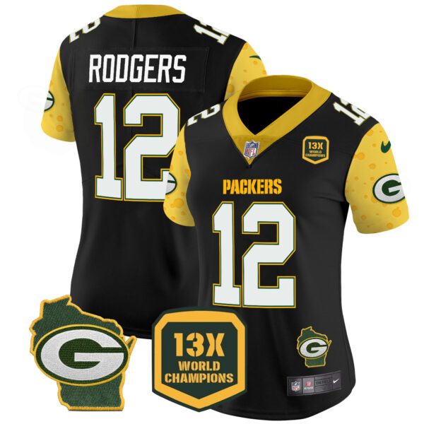 Women's Packers Cheese Vapor Limited Jersey – All Stitched - Image 19