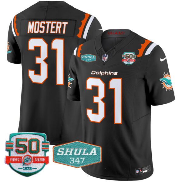 Men's Dolphins 50th & Don Shula 347 Memorial Patch Vapor Limited Jersey - All Stitched - Image 20