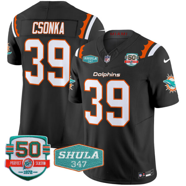 Men's Dolphins 50th & Don Shula 347 Memorial Patch Vapor Limited Jersey - All Stitched - Image 23