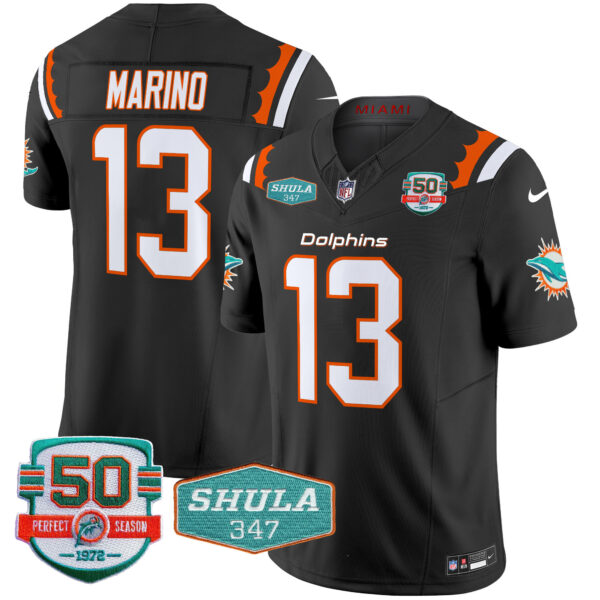 Men's Dolphins 50th & Don Shula 347 Memorial Patch Vapor Limited Jersey - All Stitched - Image 21