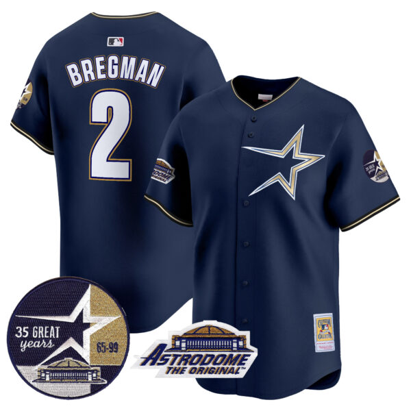 Men's Astros 1999 Throwback 35th & Astrodome Patch Vapor Premier Limited Jersey - All Stitched - Image 7