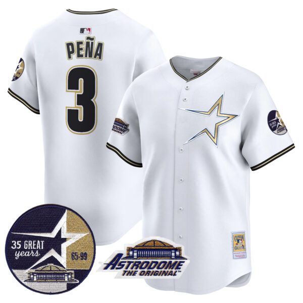 Men's Astros 1999 Throwback 35th & Astrodome Patch Vapor Premier Limited Jersey - All Stitched - Image 33