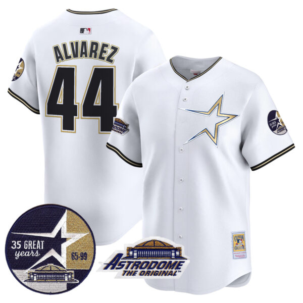 Men's Astros 1999 Throwback 35th & Astrodome Patch Vapor Premier Limited Jersey - All Stitched - Image 29