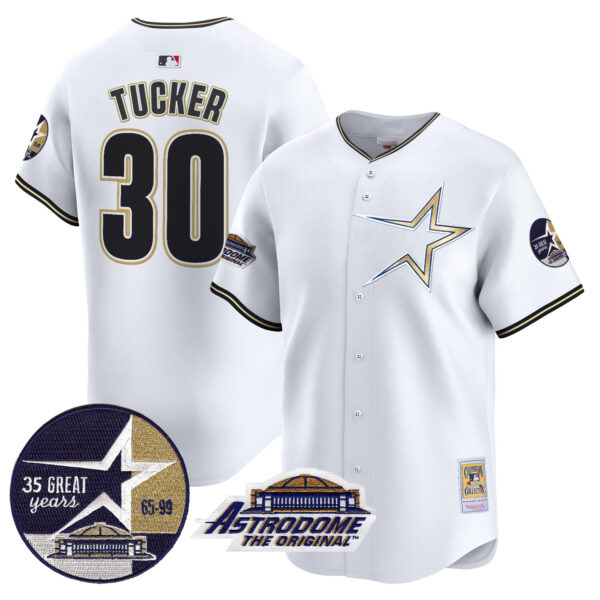 Men's Astros 1999 Throwback 35th & Astrodome Patch Vapor Premier Limited Jersey - All Stitched - Image 36