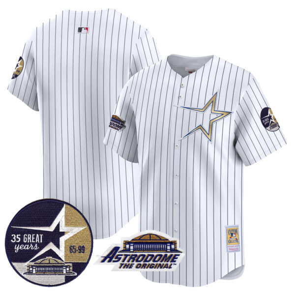 Men's Astros 1999 Throwback 35th & Astrodome Patch Vapor Premier Limited Jersey - All Stitched - Image 54