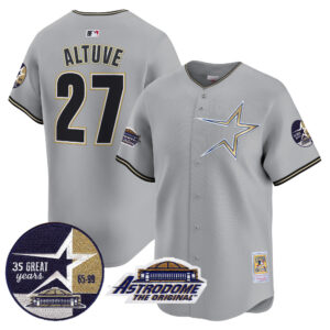 Men's Astros 1999 Throwback 35th & Astrodome Patch Vapor Premier Limited Jersey - All Stitched