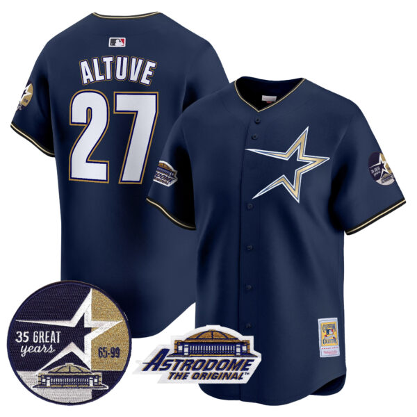 Men's Astros 1999 Throwback 35th & Astrodome Patch Vapor Premier Limited Jersey - All Stitched - Image 3
