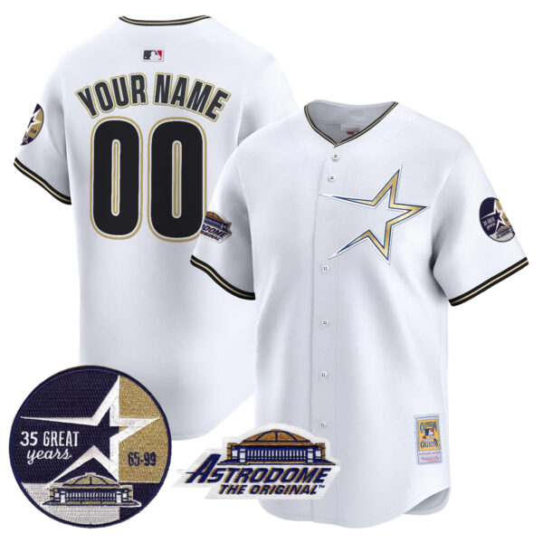 Astros 1999 Throwback 35th & Astrodome Patch Vapor Premier Limited Custom Jersey - All Stitched - Image 5