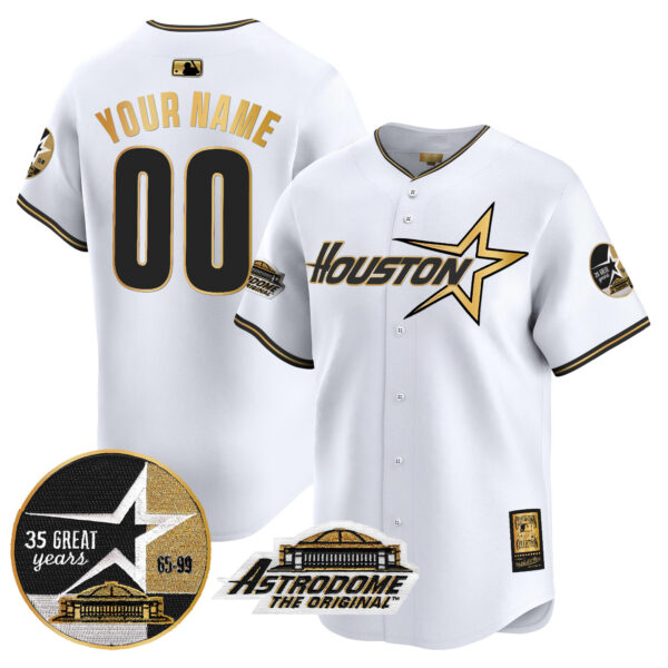 Astros 1999 Throwback 35th & Astrodome Patch Vapor Premier Limited Custom Jersey V2 - All Stitched - Image 3