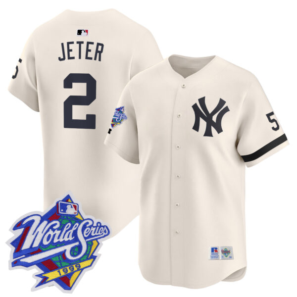 Men's Yankees 1999 Throwback Joe DiMaggio Patch Vapor Premier Limited Jersey - All Stitched - Image 23