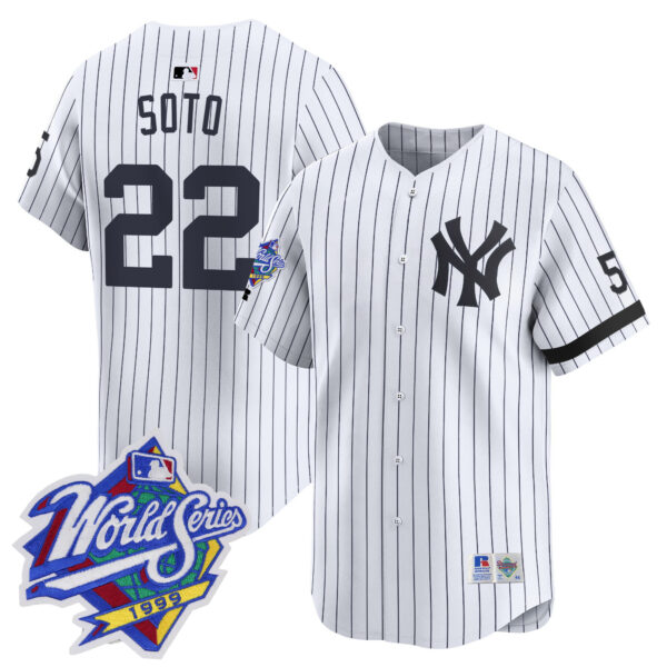 Men's Yankees 1999 Throwback Joe DiMaggio Patch Vapor Premier Limited Jersey - All Stitched - Image 7