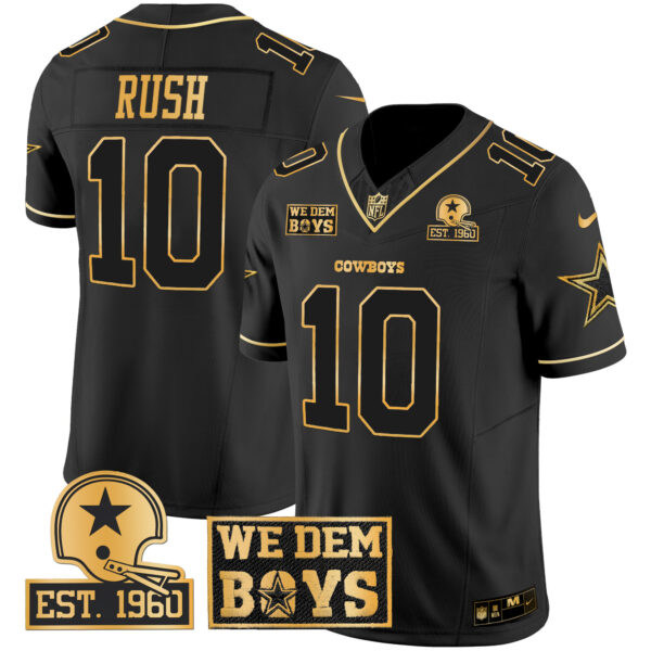 Men's Cowboys Est. 1960 & We Dem Boyz Patch Gold Vapor Limited Jersey - All Stitched - Image 19